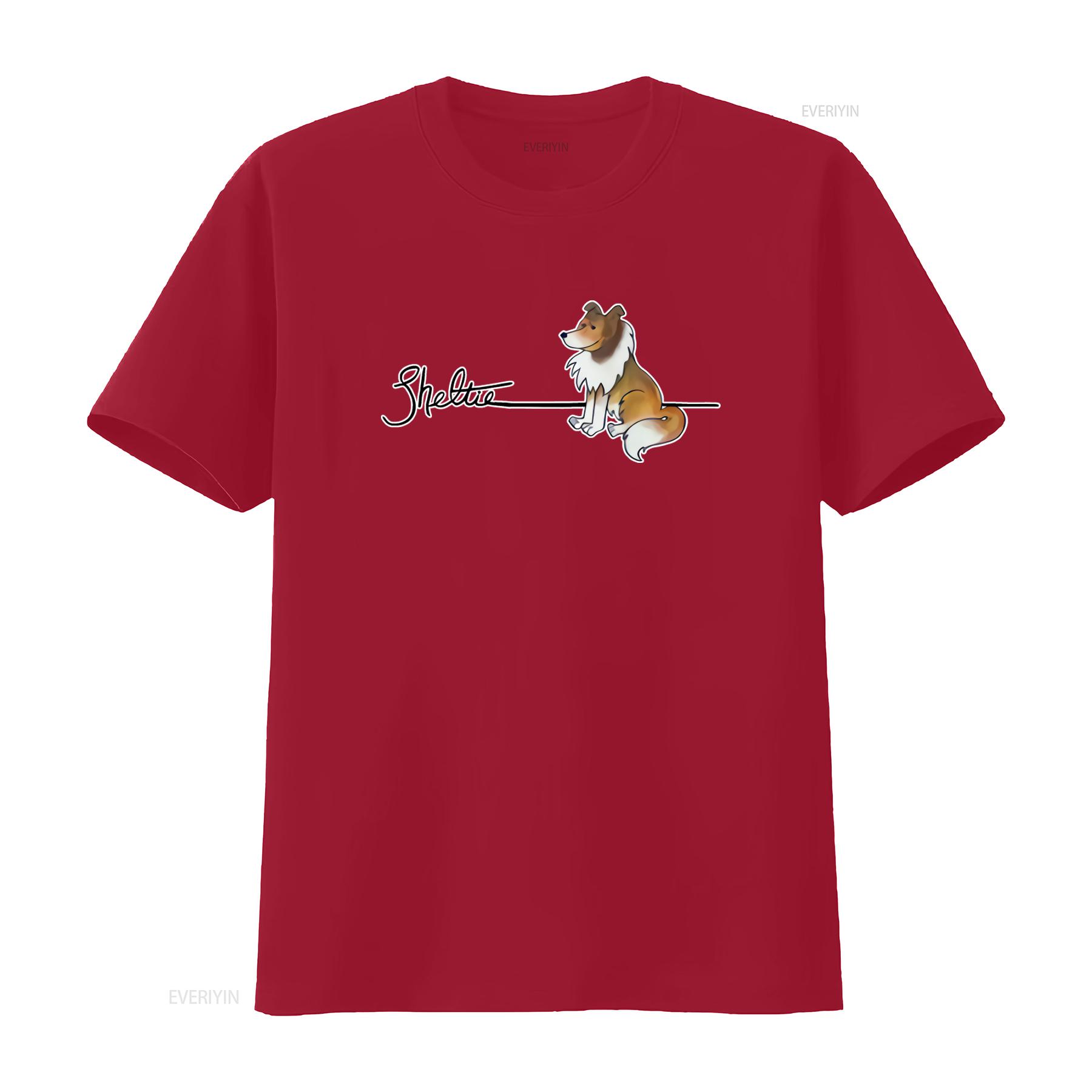 

Cute Sheltie Design T Shirt for Dog Lovers Soft Comfortable vintage Washed Stretched Breathable Slightly designer clothes S