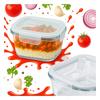 Pojemnik Szklany Lunchbox Kwadratowy 320 Ml Na Żywność Obiad Lunch Sałatki
