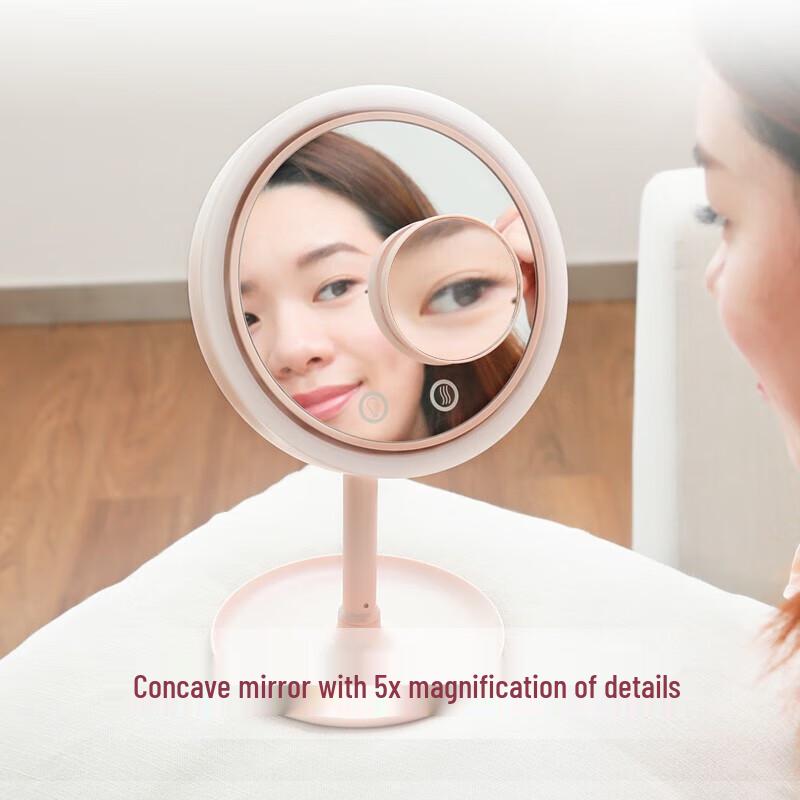 Portable 3-in-1 LED Makeup Mirror with Hydrating Spray and Power Bank CN plug (adapter included)