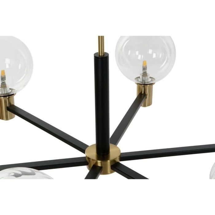 Suspension - Non Spécifié - 83 X 83 X 128 Cm - Verre Noir Doré - Métal - 9 W