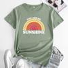 Summer YOU ARE MY SUNSHINE Rainbow Printed Cotton Loose Round Neck Women's Short Sleeved T-Shirts Women’s