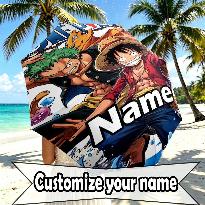 Custom Name Personalized One Piece Print Umbrella, Auto Open Close, 8‑Rib Sturdy Frame, Commute Camping Hiking Use, Birthday Gift
