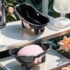 Cute Plastic Bathroom Soap Dish Bowknot Design Soap Holder With Creative Drainage Bathroom Accessories Tray