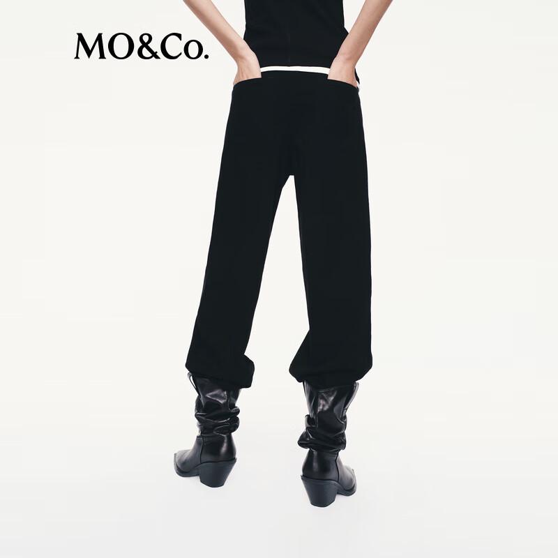 MO&Co. 2025 Fall Mid-Waist Deep Black Tailored Jeans