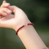 Women's Single-Loop Red Garnet Beaded Bracelet – Niche Design and Good Luck Charm