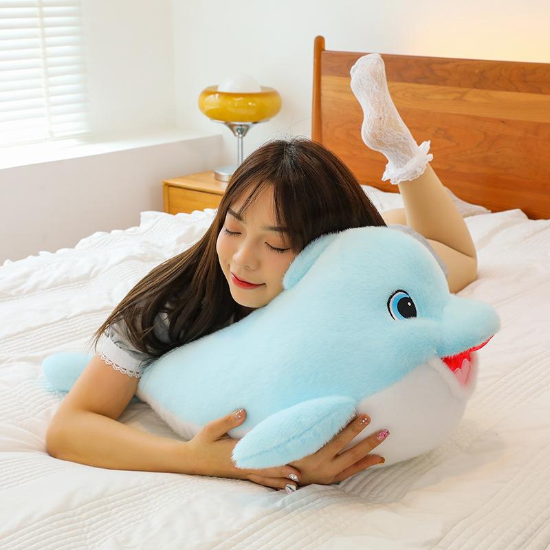 New Happy Dolphin Doll Plush Toy Dolphin Large Pillow Grabbing Machine Doll Company Gift