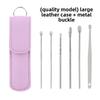 6-Piece Stainless Steel Earwax Remover Set with Leather Case