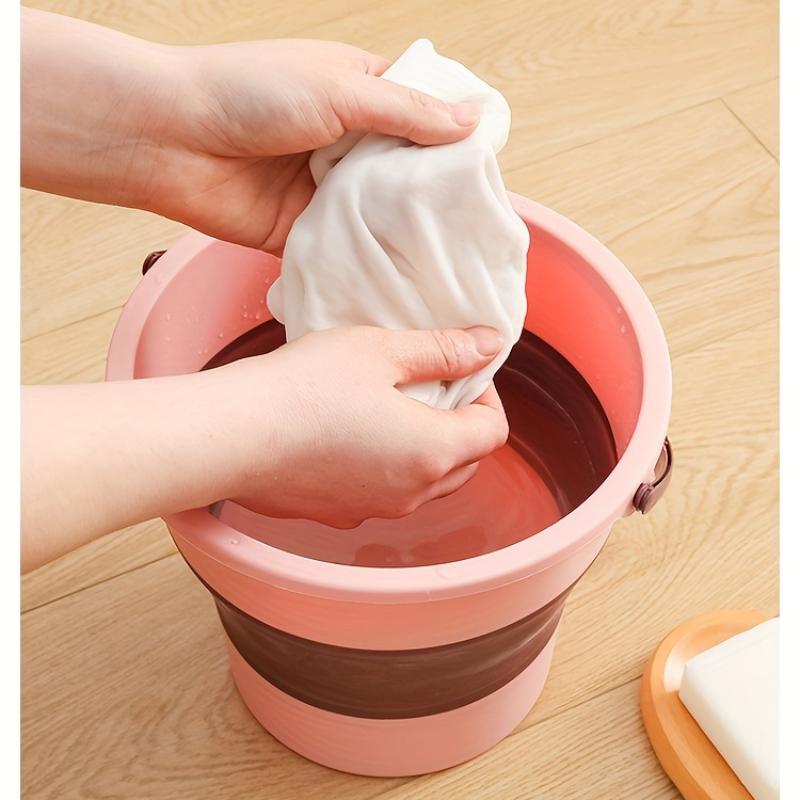 One 5L Folding Bucket for Camping, Fishing, and Travel Portable and Easy To Store Suitable for Car Washing and Cleaning Supplies