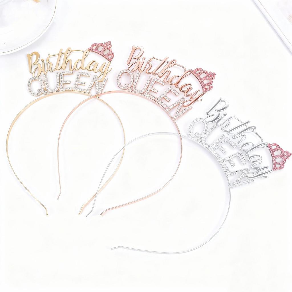 Diamant Buchstaben Stirnband Geburtstag Haaraccessoires Geburtstagskönigin Geburtstagsparty Stirnband