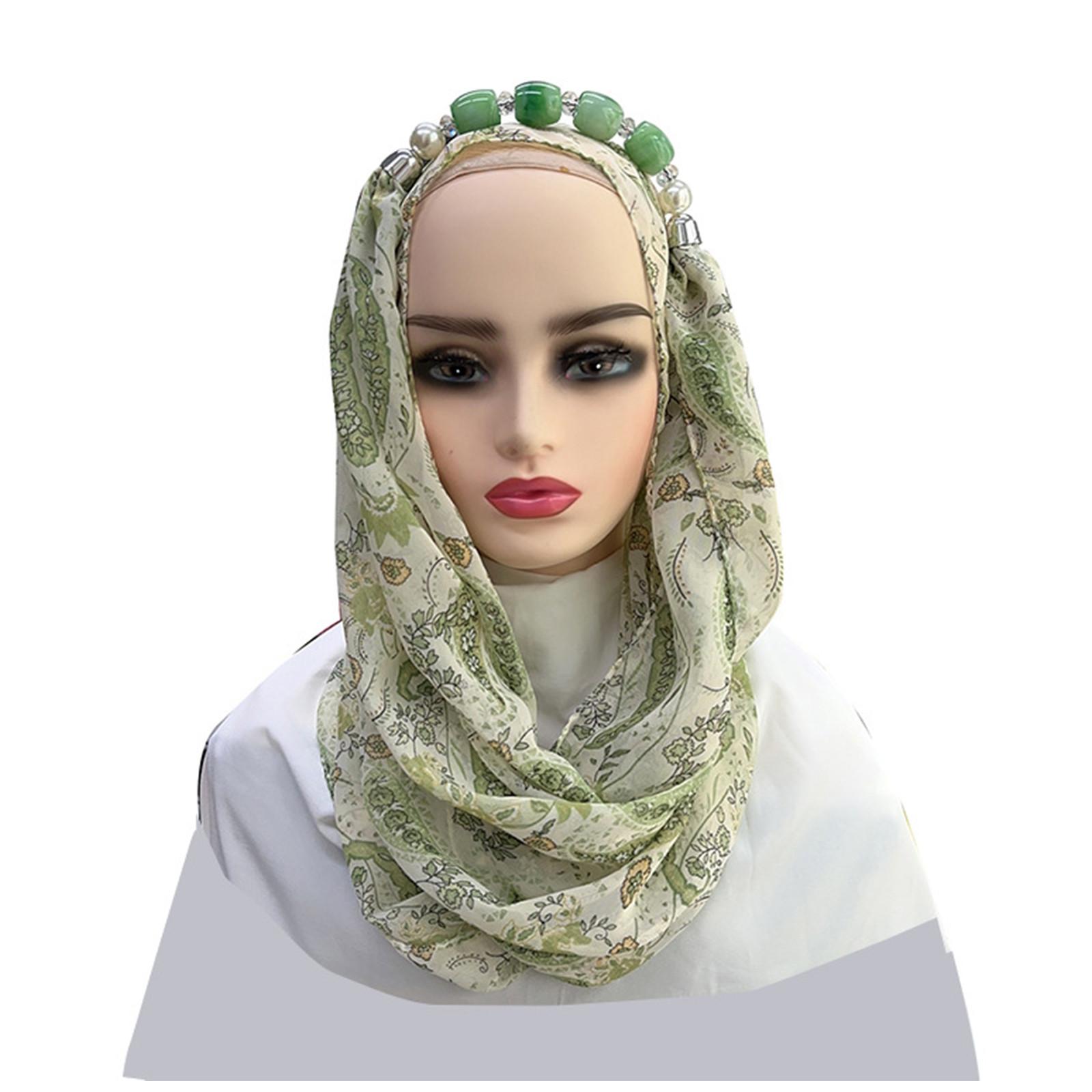 

Великолепные бусины, шарф с круглым кольцом, женские аксессуары для шарфов, ожерелье, этнический шарф One Size зелёный