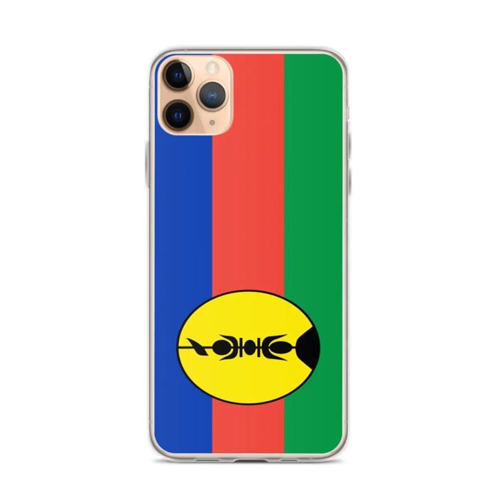 Coque iPhone - Multicolore - Drapeau Nouvelle-Calédonie - Souple - Silicone - Verticale
