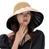 Spring Summer Hat For Women Big Wide Brim Women Bucket Hat Solid Color Foldable Uv Protection Outdoor Beach Panama Cap Sun Hats