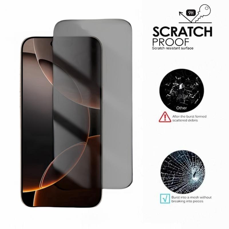 4 Stück Sichtschutz-Tempered Glass für iPhone 16 Pro Max 16Pro 16Plus Bruchschutz Displayschutzfolie für iPhone 15ProMax 16ProMax
