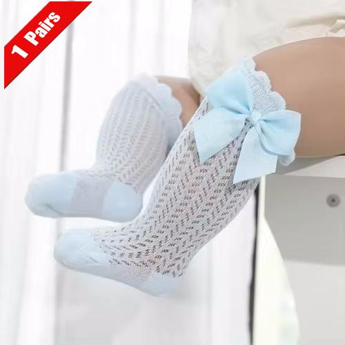 1/3/7Pairs Infant Long Socks for Baby Girls And Boys Bow Cotton Summer Mesh Thin Newborn Toddler Knee High Socks 0-2Years New