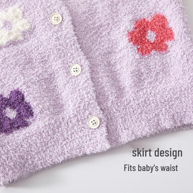 Girls' Polka Dot Cardigan Knit Sweater
