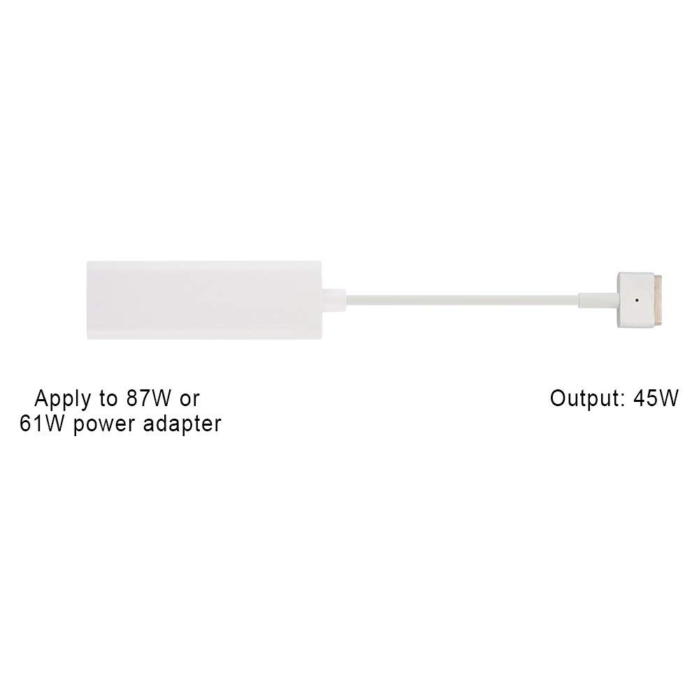 Type-C To 45W Compatible with MagSafe 2 T-Tip Charging Adapter Converter Support 87W/61W Power Adapter