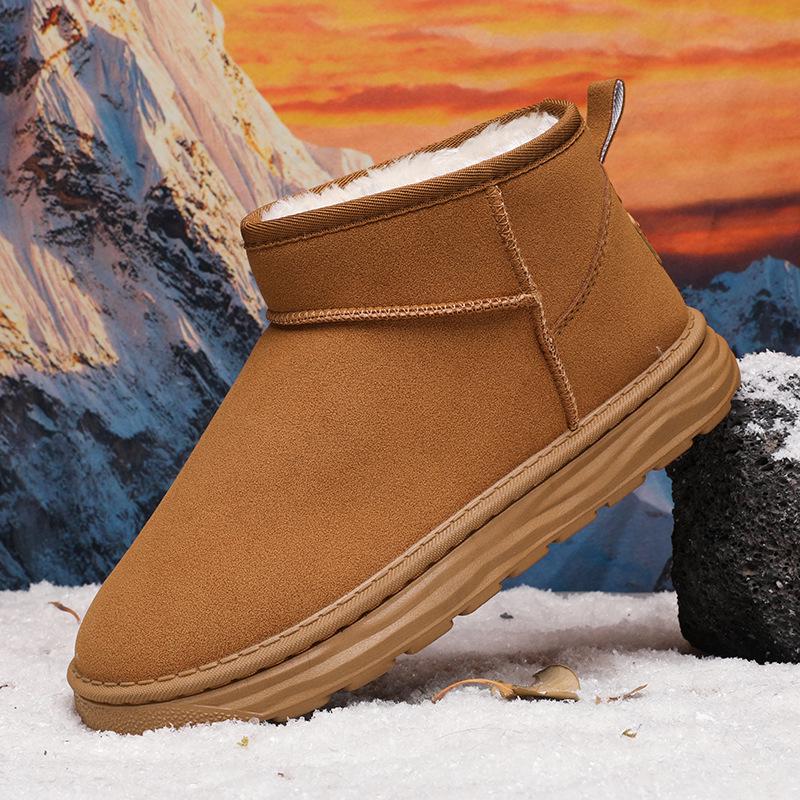 Severovýchodní pánské zimní sněhule: Sametem podšité, Hrubé Teplé Kůže a Kožešiny, Boty do chladného počasí