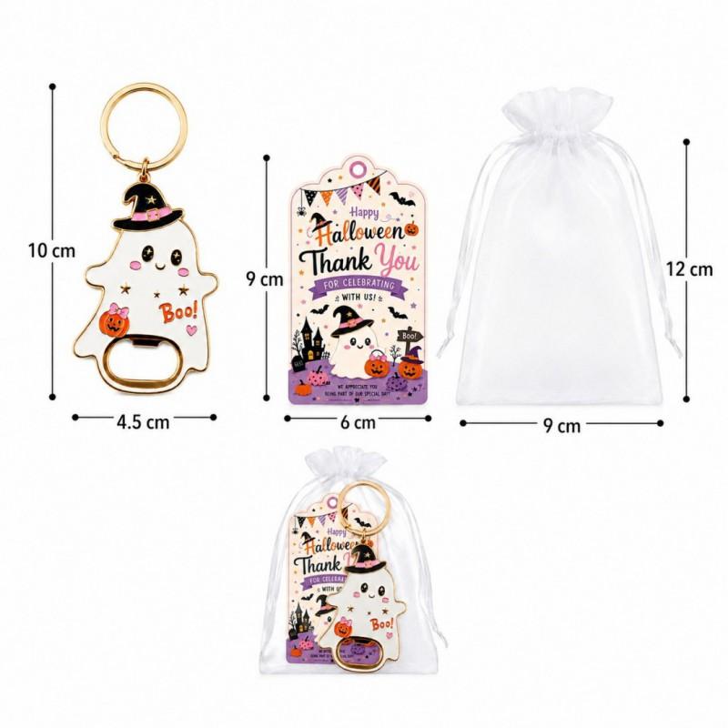 Halloween Ghost Pumpkin Bottle Opener Keychain Set Dia De Los Muertos Party Decorations Favors