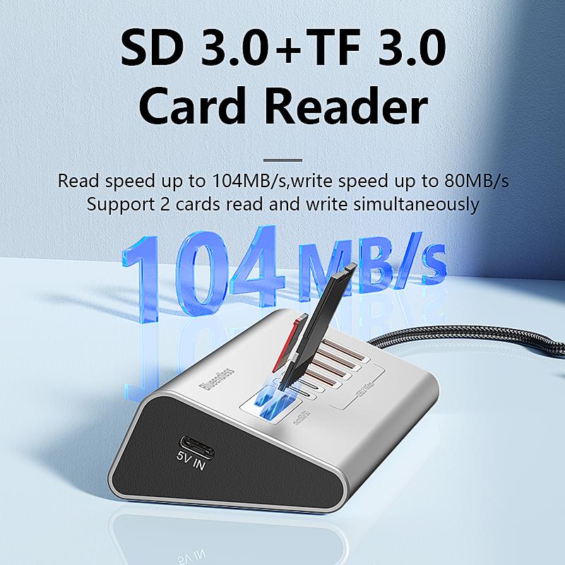 10Gbps USB 3.2 Docking Station Hub Type C Splitter Data Transfer Adapter with Card Reader Multi 7/8 Ports Switch For PC Laptop