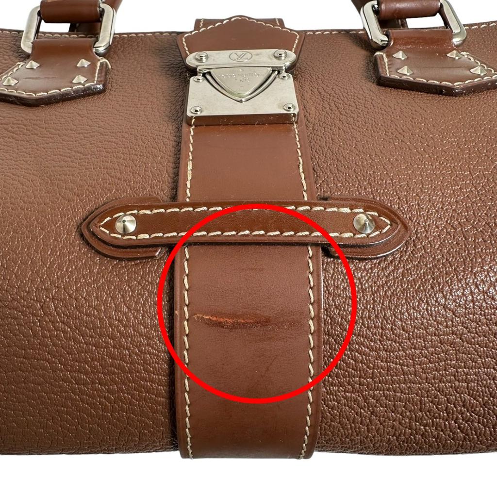 LOUIS VUITTON Suhari Epanui PM Handbag Sheep leather Brown Women M91884 Used