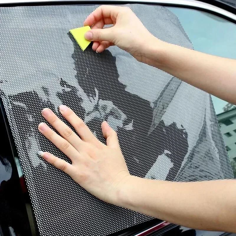 Car Window Shade Electrostatic Stickers Anti-UV Privacy Black White Dotted Sunshade Window Stickers for Auto Side Blocks Covers