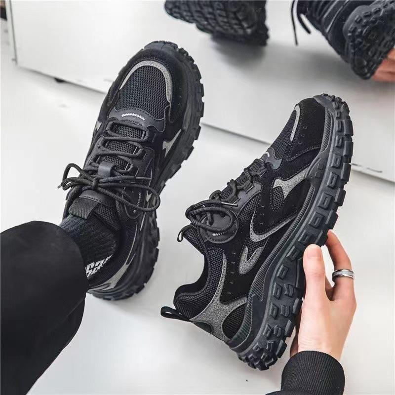 Shoes spring mesh breathable wear-resistant casual shoes non-slip running sports shoes trendy tire sole men's shoes