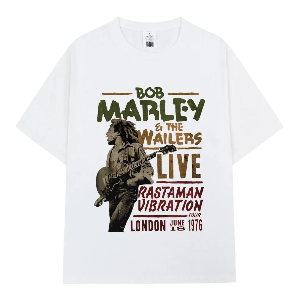 2025 New Reggae Bob Marley Bob Marley WailersT T-shirt Men's Fashion Vintage T-shirt 100% Cotton Oversized Short Sleeve T-shirt