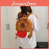 Capybara Plush Backpack For Kids With Zipper Closure And Breathable Design For School And Travel
