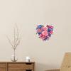 Watercolor Rose Heart Wall Stickers, Peel And Stick Pink Blue Floral Decals, Removable Waterproof PVC Flower Stickers for Bedroom Living Room