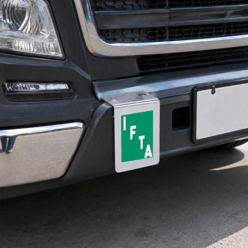 Fleet Permit Sticker Bracket Holder 2 Pack, Metal Truck Display Mount with Two Hole Installation Design for Commercial Vehicle Placard Use