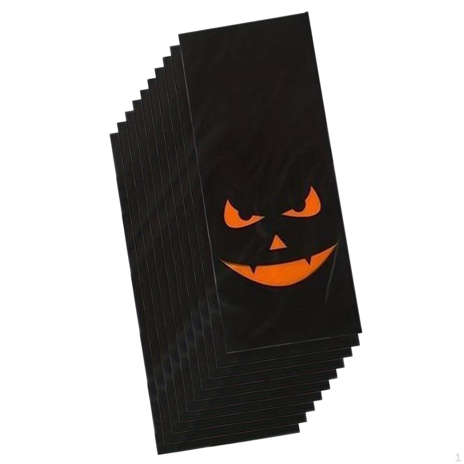 

10 шт. сумок для подарков на Хэллоуин, сумки для сладостей на Хэллоуин, плоские сумки, креативные, сумки для сладостей на Хэллоуин чёрный