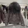Winter New Natural Fox Fur Collar Hooded White Duck Down Jacket Women's Short Loose Thickened Warm Jacket