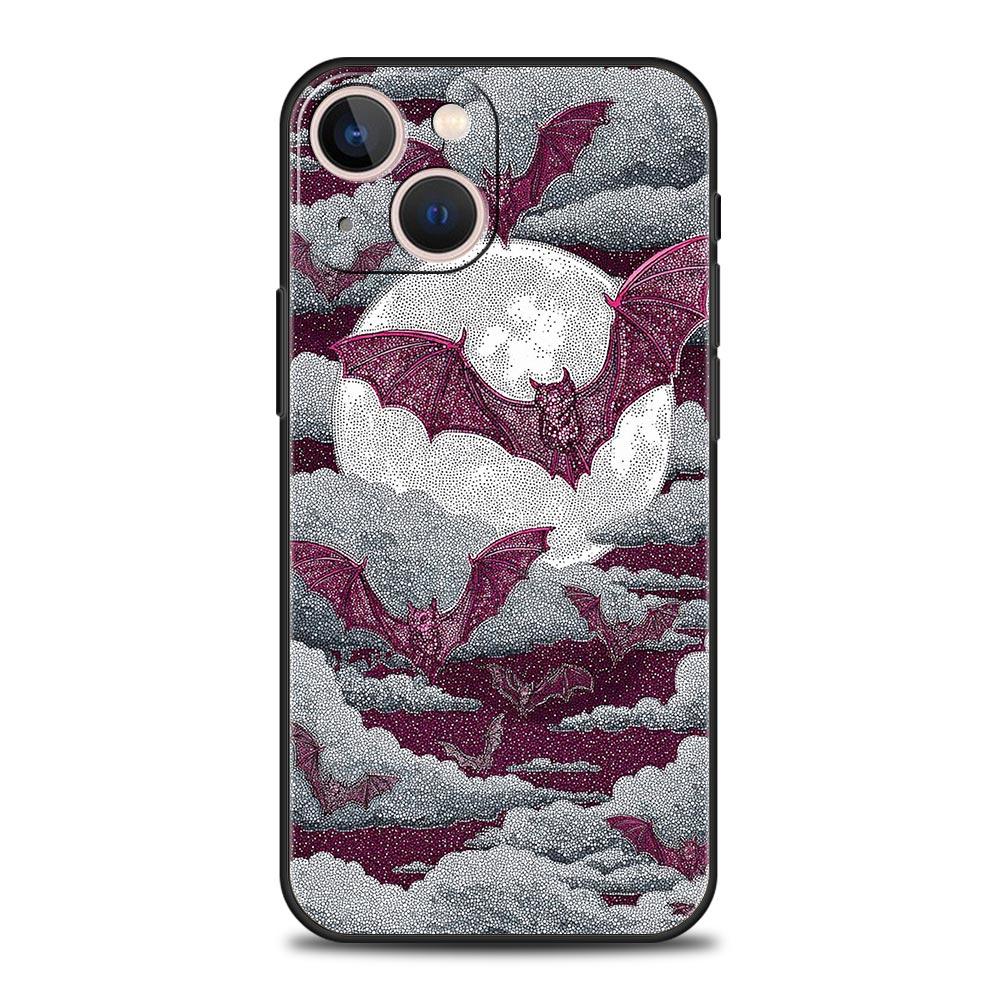 

Goth Vampire Bat animal Phone Case For iPhone 17 16E 15 16 14 13 12 11 Pro Max 7 8 Plus Soft TPU Back Cover iPhone 11