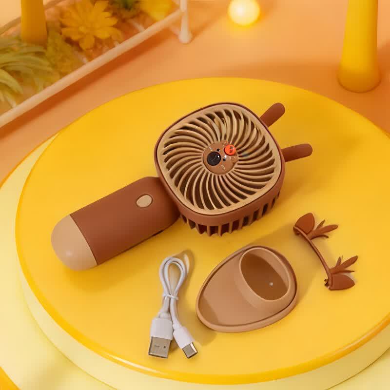 LINGPAN Cartoon Ear Mini Handheld Fan Pack of 5