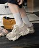 2025 early autumn new small 6cm muffin bottom versatile niche lace-up casual women's fashion breathable dad shoes