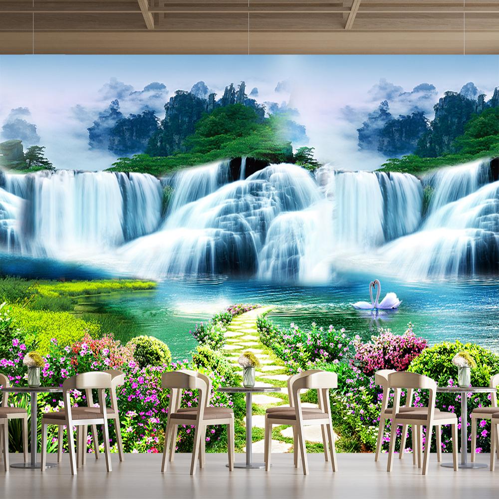 Classic Waterfall Wallpaper Natural Scenery 3d Waterfall Wall Mural Living Room Sofa Background Wall Mural Home Decor