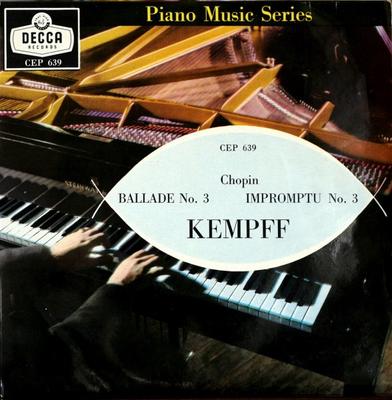 7-Zoll-Schallplatte FRÉDÉRIC CHOPIN , WILHELM KEMPFF - Ballade Nr.. 3 / Impromptu Nr.. 3 CEP639 Decca 1959 UK Klassisch Gebraucht