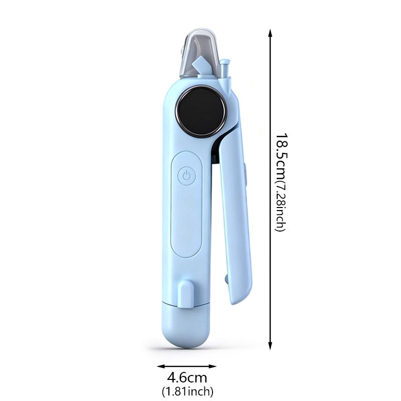 

2-in-1 Pet Claw Clippers Equipped with 2 LED Lights Cat Paw Clipper Electric Nail Grinders Splash Guard LED Nail Grooming Tool синій