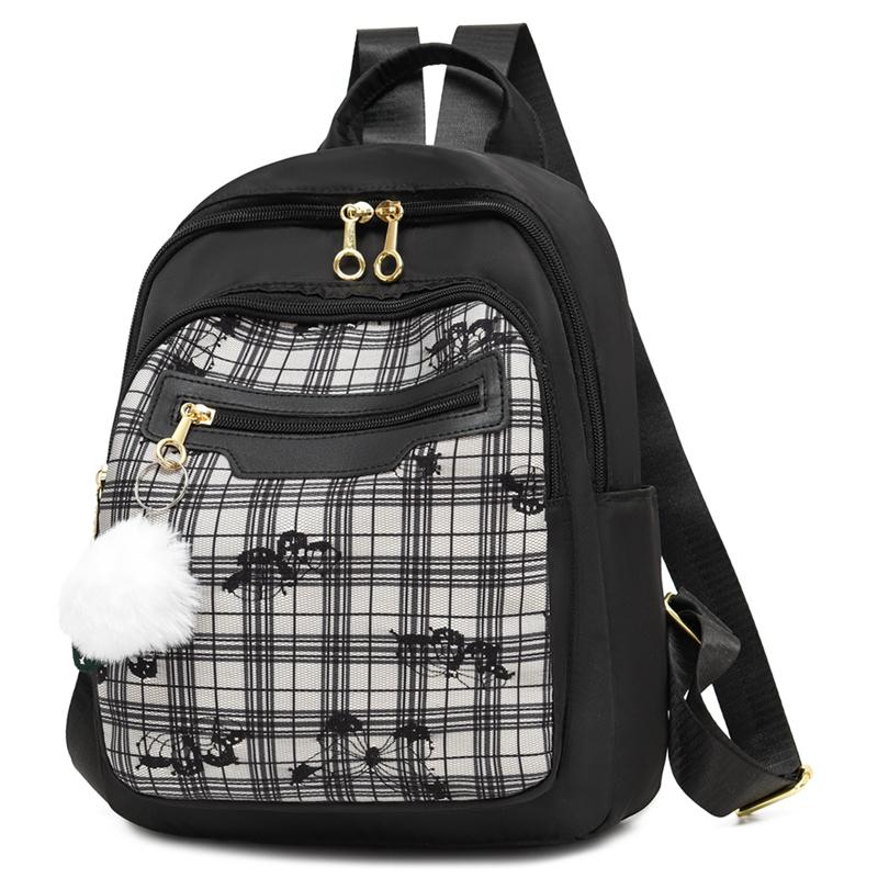 Small Floral Backpack Women's Large Capacity Oxford Cloth Lightweight Backpack