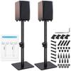 BQKOZFIN Monitor Speaker Stands of Height Adjustable Top Plate Width for Computer Black (Set 2), 50-72cm, 14-23cm, Speakers,