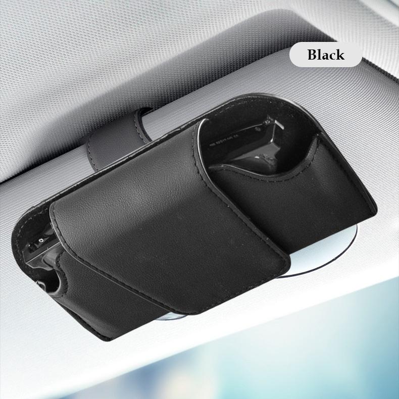 KASYPHE Magnetic Car Sunglasses Holder Case Universal Auto Sun Visor Glasses Box Clip Sunglasses Holder Fastener Eyeglasses