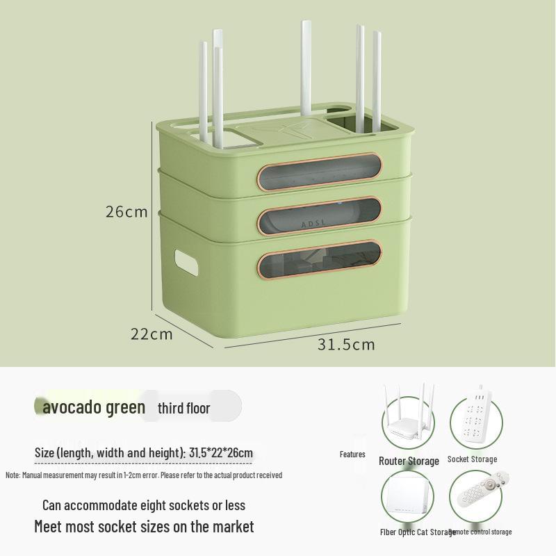 Golden Cat WiFi Router Storage Box and TV Set-Top Shelf with Wire Organizer