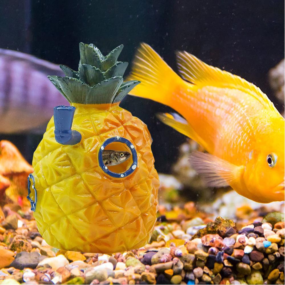 11 Stück Aquarium Spongebob Dekoration für Fische Einsiedlerkrebse Schildkröten Garnelen