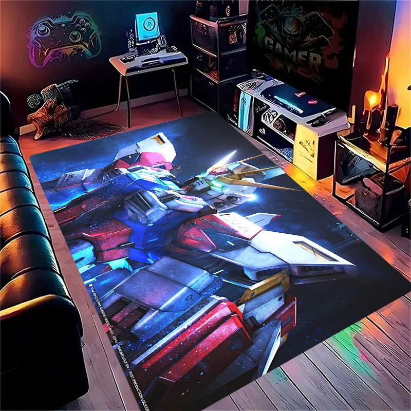 G-Gundam-m Cartoon Robot Gift Carpet Rug for Bedroom Living Room Home Sofa Decoration Kids Game Play Decor Floor Mat