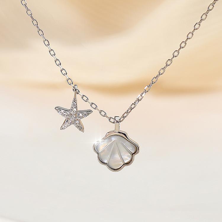 Starfish Shell Necklace Female Niche Design Pendant Light Luxury Niche Summer Collarbone Chain Premium Durable