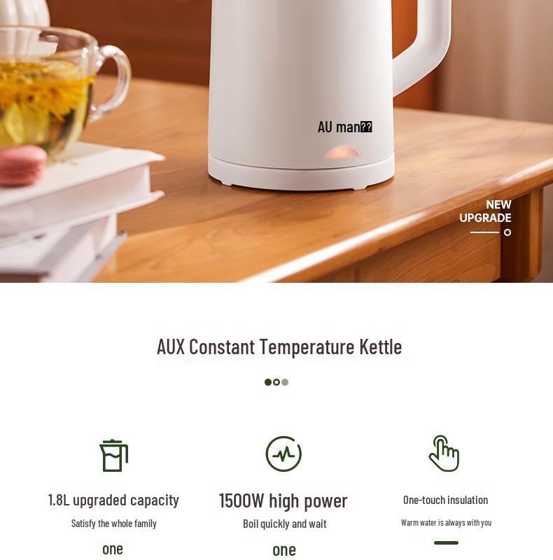 AUX Tragbarer Wasserkocher: Kompakter, vollautomatischer, temperaturkontrollierter Isolierkessel für den Gebrauch im Wohnheim