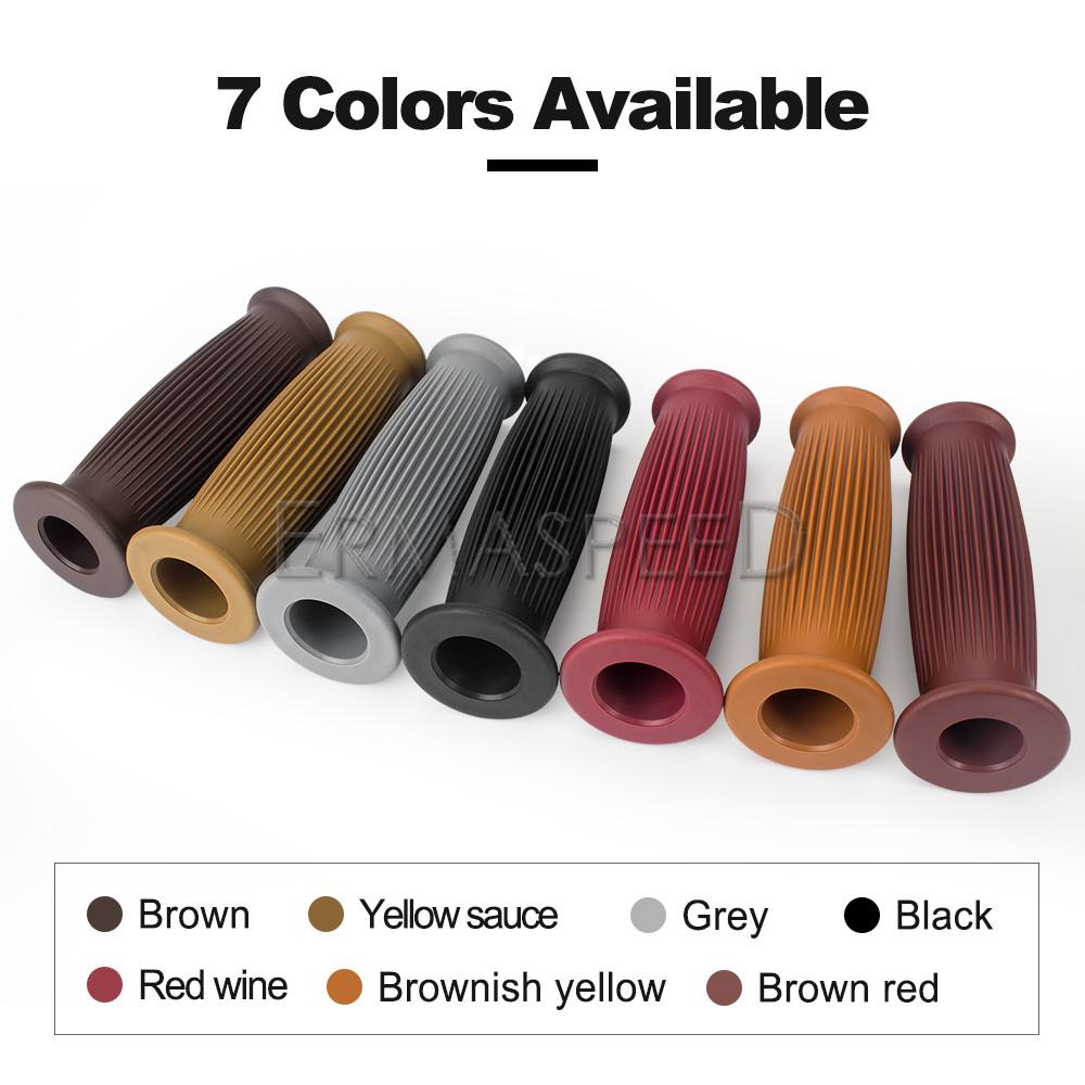 Motorcycle Grips Retro Non Slip Rubber Bar End Thruster Grip 7/8" 22mm 24mm Motorcycle Comfort Hand Handlebar Grip