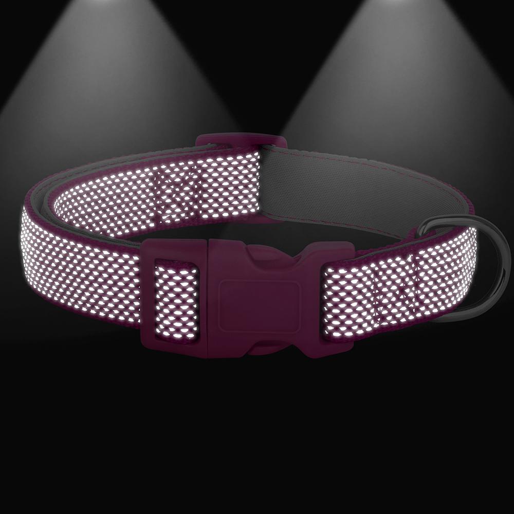 Reflektierendes Hundehalsband für Haustiere, strapazierfähiges Hundehalsband aus Nylon, verstellbare Welpenhalsbänder für kleine und große Mopshunde, Sicherheit bei Nacht