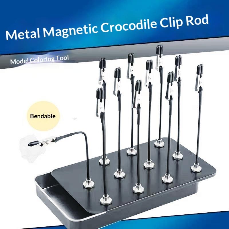 Magnetic Flexible Alligator Clips Model Painting Stand Base Holder Crocodile Clamp Price Tag Display Alloy Clip Po Note Clamp