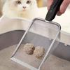 Stainless Steel Cat and Reptile Litter Scoop with Large Mesh 3.8x3.8mm - Versatile for Sand, Wood Shavings, and Waste Cleanup